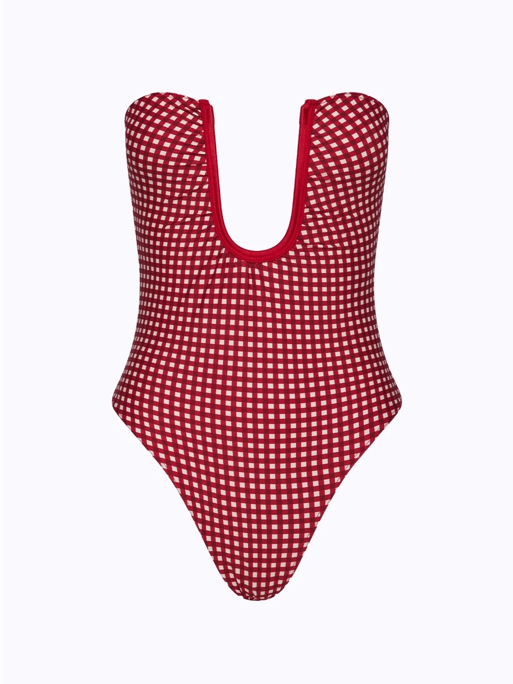 NWT La Lu Label Red Gingham One Piece - Picture 2 of 6